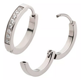 Titanium CZ Hinged Huggie Earring Clicker