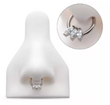 Titanium 3-Marquise CZ Front Facing Clicker