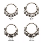 Titanium 7 Cluster Bezel Set CZ & Beads Front Facing Clicker (2 colors)