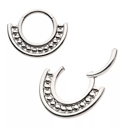 Titanium Half Circle with Beads Clicker