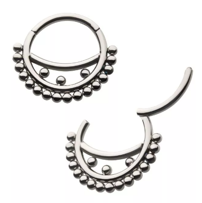 Titanium Smiley Design Cluster Beads Clicker