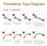 14K Gold Threadless Bar Chain Dangle Top