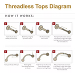 Titanium Threadless CZ Double Chain Dangle Nipple Bar (2 colors)