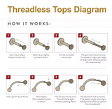 Titanium Threadless Dagger Double Round CZ Chain Dangle Top