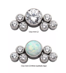 Titanium Threadless Bezel Set Trinity CZ/Opal Side Facing Top (2 colors)