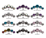 Titanium Threadless Bezel Set 5-CZ Side Facing Top (12 colors)