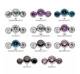 Titanium Threadless Bezel Set 3-CZ Side Facing Top (11 colors)