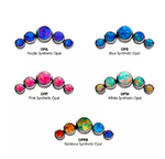 Titanium Threadless Bezel Set 5 Opal Side Facing Top (5 colors)