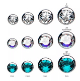 Titanium Threadless Swarovski Crystal Side Facing Top (6 colors)