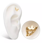14K Gold Threadless Flower 2 Chains Dangle Top