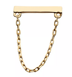 14K Gold Threadless Bar Chain Dangle Top