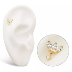 14K Gold Threadless Fan Marquise CZ/Opal & Prong Dangle Top (3 colors)