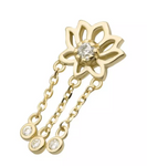 14K Gold Lotus CZ/Opal & Chains Dangle Top (2 colors)