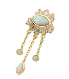 14K Evil Eye CZ/Opal & Chains Dangle Top