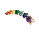14K Gold Threadless Curve Cluster Prong-Set Rainbow CZ Top (2 options)