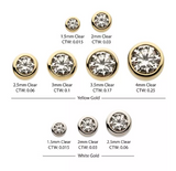 14K Gold Threadless Bezel-Set Diamond Top (2 colors)