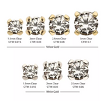 14K Gold Threadless Prong-Set Diamond Top (2 colors)