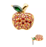 14K Gold Threadless Apple CZ Top