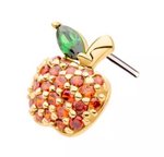 14K Gold Threadless Apple CZ Top