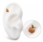 14K Gold Threadless Apple CZ Top