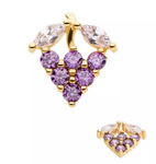 14K Gold Threadless Grape CZ Top
