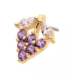 14K Gold Threadless Grape CZ Top