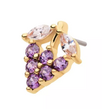 14K Gold Threadless Grape CZ Top