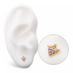 14K Gold Threadless Grape CZ Top