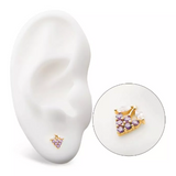 14K Gold Threadless Grape CZ Top