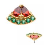 14K Gold Threadless Watermelon CZ Top