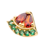 14K Gold Threadless Watermelon CZ Top