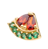 14K Gold Threadless Watermelon CZ Top
