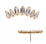 14K Gold Threadless Tapered Baguette CZ Top