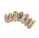 14K Gold Threadless Tapered Baguette CZ Top