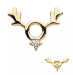 14K Gold Threadless Reindeer CZ Top