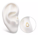 14K Gold Threadless Cut-Out Teardrop CZ Top