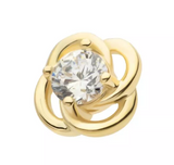 14K Gold Threadless Swirl CZ Top