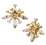 14K Gold Threadless Starbusrt Marquise CZ Top