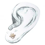 14K Gold Threadless Starbusrt Marquise CZ Top