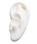 14K Gold Threadless Cluster 3 Bezel CZ Top