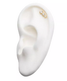 14K Gold Threadless Cluster 3 Bezel CZ Top