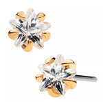 14K Gold Threadless Prong Set Star CZ Top