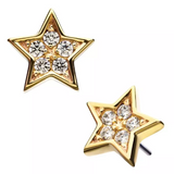 14K Gold Threadless Star Shape CZ Top
