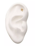 14K Gold Threadless Hollow Cross CZ Top