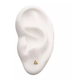 14K Gold Threadless Triangle CZ Top