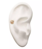 14K Gold Threadless Cut Out Circle CZ Top