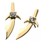 14K Gold Threadless Sabre CZ Top