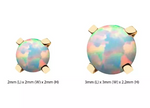 14K Gold Threadless Prong Set White Opal Top (2 sizes)