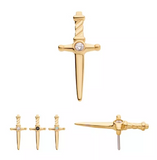 14K Gold Threadless Dagger Bezel Set CZ/Opal Top (3 colors)