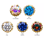 14K Gold Threadless Crown Set CZ Top (5 colors)